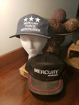 2 RARE Vintage Swingster Mercury Outboards Snapback Hat CAP Made In USA • $49.99