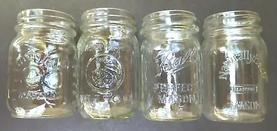 Vintage Clear Pint Mason Jars 4 Different Styles Magic Naturally Fresh - No Lids • $38.99