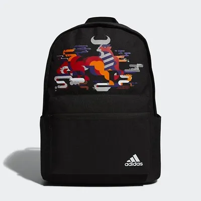 Adidas Bull Light Weight Outdoor Colourful Backpack Travel Basic Bag -  Black • $42.95