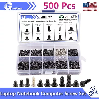 500PCs Laptop Notebook Computer Screw Set M2 M2.5 M3 Screws Repair Tool Kit Box • $8.99