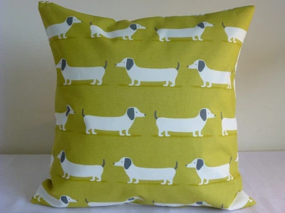 £8.99 • Buy Dachshund Sausage Dog Cushion Cover Yellow Handmade Farm Country Cottage 16”