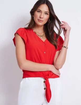 $19.16 • Buy Katies Short Sleeve Tie Front Top Womens Clothing  Tops T-Shirt