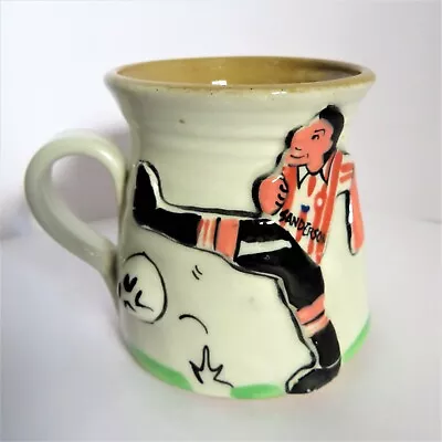 Vintage Pretty Ugly Wales Pottery Style Mug Hand Made Footballer 'SANDERSON' Mug • £9.99