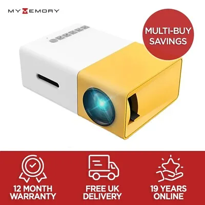 Mini Portable YG300 Multimedia Projector Full HD 1080P Home Theater • £29.99