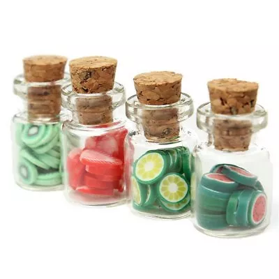 4PC Dollhouse Miniature 1:12 Glass Bottle Dried Fruit Food Kitchen Accessories • $8.09