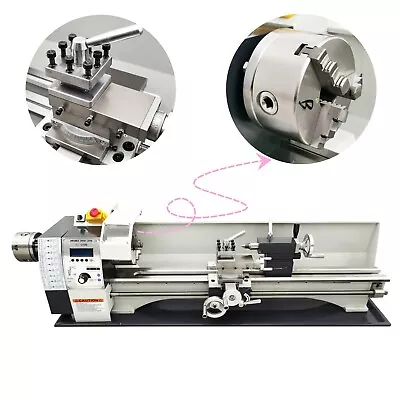 Double Chuck Metal DIY Lathe Precision Instrument Metric/Imperial Thread AC110V • $2017.80