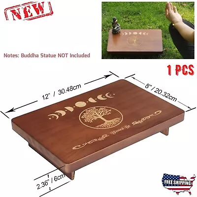 Small Wooden Witch Altar Meditation Table For Wiccans Pagans Buddhists Yoga Gift • $69.87