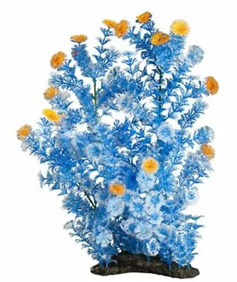 $16.99 • Buy Elive Glow Fish Tank Elements Plastic Plant Topaz Blue Cabomba 16-18  XL Decor 