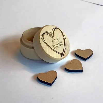 £9.99 • Buy Personalised Wedding Ring Box Rustic Ring Bearer Box Wooden Engagement Proposal