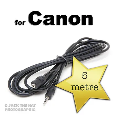 Shutter Release Extension Cable To Fit Canon RS-60E3 Remote. 5 Metres Long Lead. • £8.49