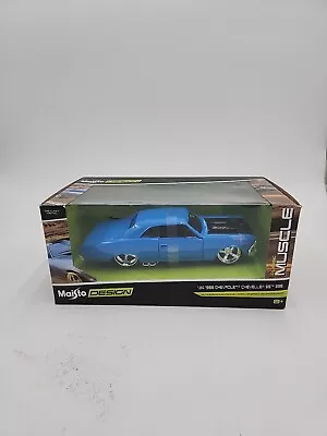 1966 Chevrolet Chevelle SS 396 Blue With Black Hood  Classic Muscle  1/24 Die... • $19.99
