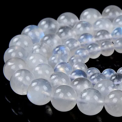 Rainbow Moonstone Blue Flash Grd AAA Round 6MM 7MM 8MM 9MM 10MM 11MM Beads(D382) • $10.99