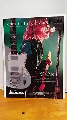IBANEZ TALMAN GUITARS STABBING WESTWARD 1997 GUITAR PRINT AD 11 X 8.5  M • $7.25