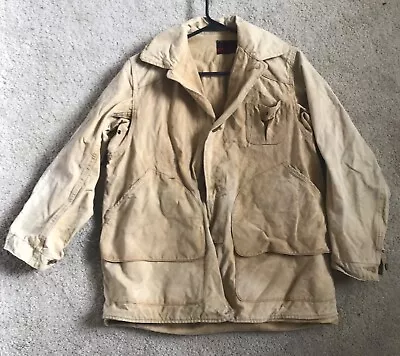 Vintage 1940s Montgomery Ward Western Field Thick Canvas Hunting Shooting Coat L • $125