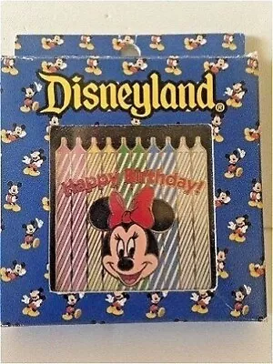 OLD Rel 2000 HTF  Disney Pin Happy Birthday Candles Minnie Mouse Original Box • $39.99