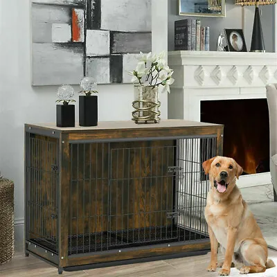 £119.93 • Buy 3 Sizes Dog Crate Wooden Kennel Sofa Table End Table Beautiful Furniture Indoor