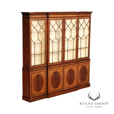 $8995 • Buy EJ Victor Regency Style Mahogany And Satinwood Inlaid Breakfront