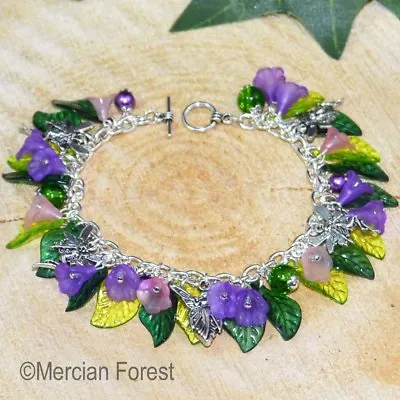 Foxglove Flower Fairy Bracelet - Spring/Summer Handmade Charm Bracelet • £15