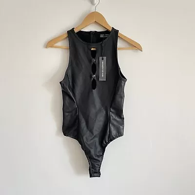 NWT Maniere De Voir Black High Neck Sleeveless Bodysuit UK Size 8 US 4 (#2) • $32