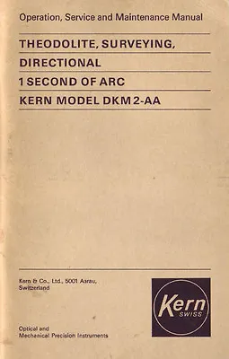 Kern DKM2-A - Operation Service And Maintenance Manual - PDF File • $29