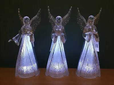 £14.50 • Buy Gisela Graham Clear/Opaque Acrylic LED Angel W Bird/Heart Ornament 22cm