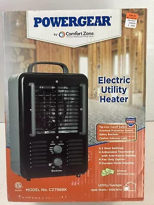 Comfort Zone 1500-Watt Milk House Style Fan Electric Portable Heater. #CZ798BK • $37.95