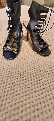 Via Spiga Strappy Sandals Dark Gray Sz 8.5M • $8