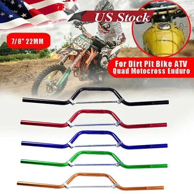 7/8  22MM Motorcycle Aluminum Handle Bar Dirt Pit Bike ATV Quad & Cross Bar • $25.88