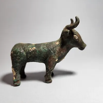 Superb Museum Quality Ancient Sumerian Bronze Bull With Stone Eyes. Rare • $1865.03
