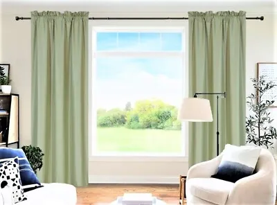  2 Panels Rod Pocket Foam Lined Thermal Blackout Window Dressing Curtain R64 • $15.73