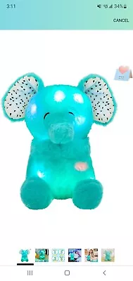 Houwsbaby Teal Elephant Led Light Plush Musical Stuffed Animal Baby Toy 9” • $15