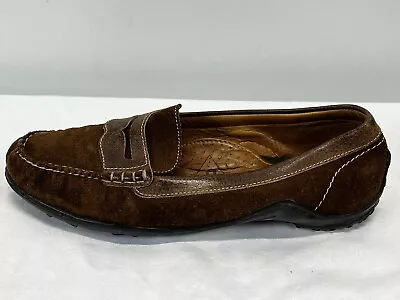 Martin Dingman Brown Leather Penny Loafer Driving Shoes Men Sz 9 GUC Suede • $34.99