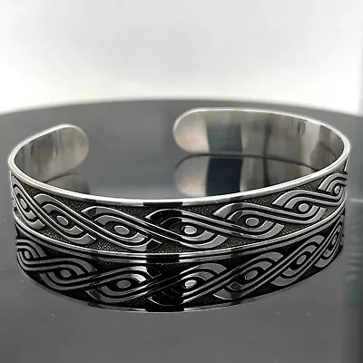 Silver Cuff Bangle Bracelet  Thick Sterling Silver Bracelet  Unisex Bracelet • $90