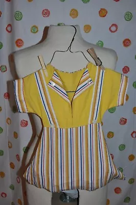  RETRO YELLOW DRESS CLOTHES PIN HOLDER LINE DRY PINS INCL. Vintage Euc • $21.48