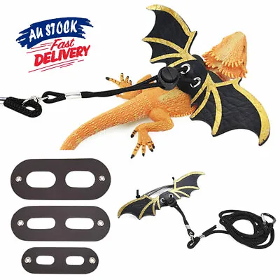 Lizard Harness Leash Bearded Dragon+Cool Leather Wings Reptile Adjustable • $8.99