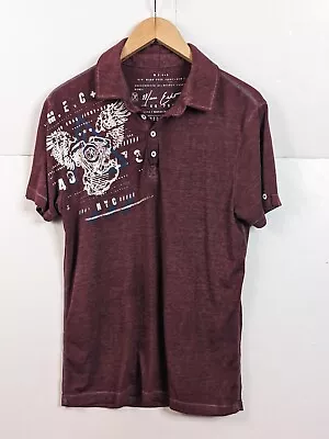 VTG Y2K Marc Ecko Cut & Sew Polo Shirt Size Medium Maroon • $15