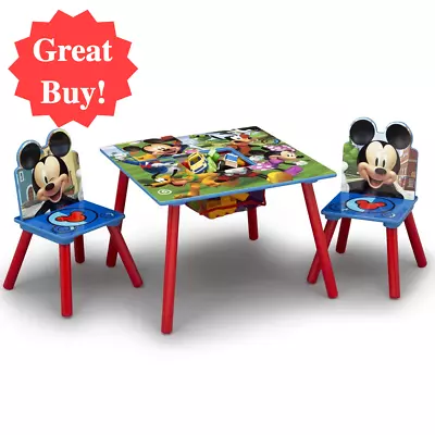 NEW! Disney Mickey Mouse Kids Toddler Table And Chairs Set With Storage 3pc • $74.98