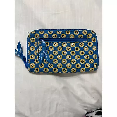 Vera Bradley Riviera Blue Zippered Continental Wallet H • $12.95