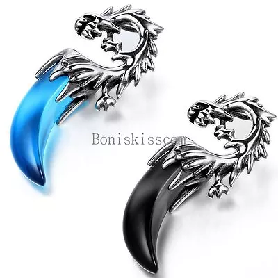 Men¡®s Boys Stainless Steel Wolf Head Tooth Tribal Pendant Necklace W Chain • $12.99