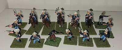 15 Military Miniatures Painted Cowboy Calvary Metal War Pieces  • $7.50