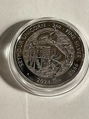 2024 Royal Mint Tudor Beast Seymour Unicorn 2oz Silver Bullion Coin .999 Lovely • £68.25