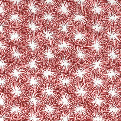Textiles Français Starburst Japanese Geometric Fabric - Red & White 100% Cotton • £5.95