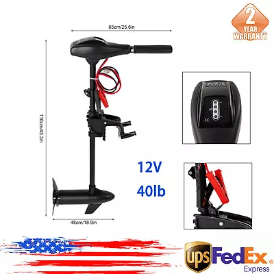 Outboard Electric Trolling Motor Fishing Boat Engine 40LBS 12V Short Shaft 40cm • $103