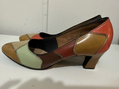 £16.23 • Buy Vintage Women’s Shoes Pumps Andiamo 50’s 60’s Color Block 9 AA