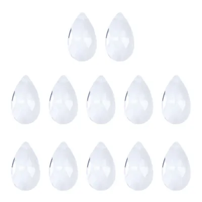  12 Pcs Teardrop Glass Beads Chandelier Replacement Crystals • £6.75