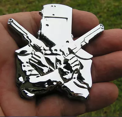 NED KELLY CAR EMBLEM Chrome Metal CAR BADGE *New & UNIQUE* Guns Outlaw For Ford • $59.79