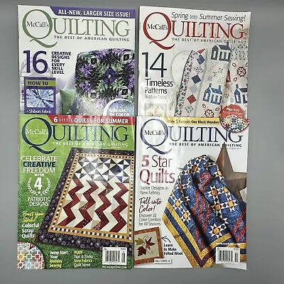 McCall's Quilting Magazine 2017 Lot Of 4 Issues With Pattern Sheets • $15