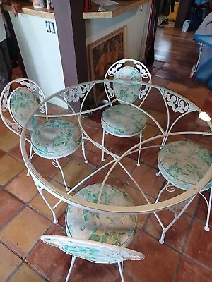  Vintage Original Wrought Iron Patio Furniture And Chaise Lounge And Patio Chair • $490