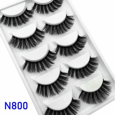 5 Pairs False Eyelashes Long Thick Natural Fake Eye Lashes Set Mink Makeup UK • £2.99