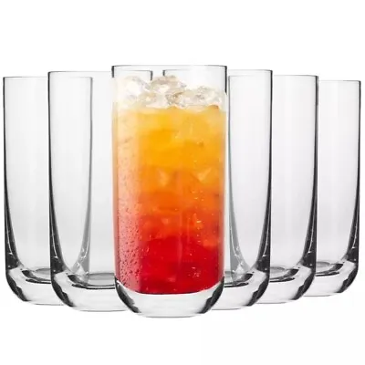 Krosno Highball Glasses For Water Juice Mojito | Set 6 | 360 Ml | Dishwasher • $37.99
